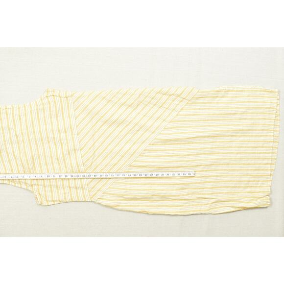 NEW Chico's Yellow Sunny Stripe Maxi Dress Size 2 US 12 Textured Linen - Picture 4 of 8
